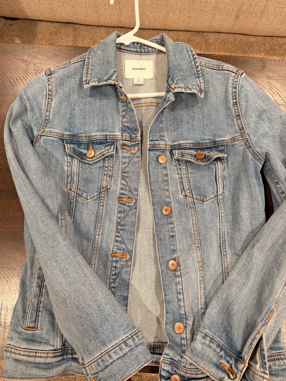 Old Navy Light Blue Denim Jacket with Contrast Stitching